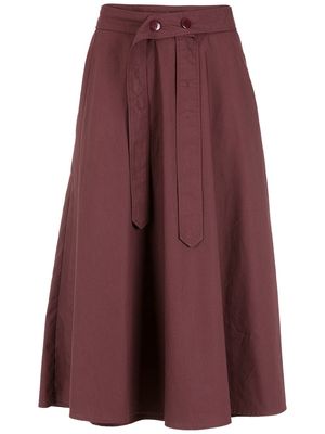 Alcaçuz high-waisted midi skirt - Brown