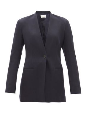 The Row - Roleen Hourglass-waist Twill Suit Jacket - Womens - Navy