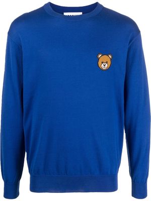 Moschino Teddy Bear-motif fine-knit jumper - Blue