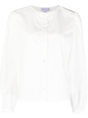 agnès b. long-sleeve cotton shirt - White