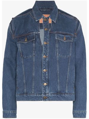 Y/Project cut out-detail denim jacket - Blue