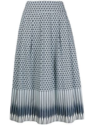 agnès b. graphic-print cotton midi skirt - Blue