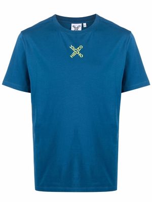 Kenzo cross-logo print T-shirt - Blue
