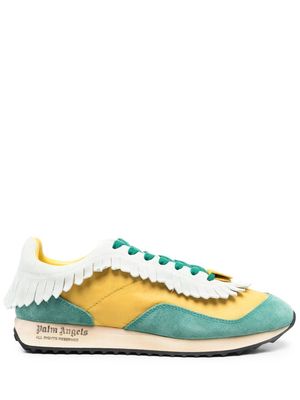 Palm Angels colour-block fringes sneakers - Green