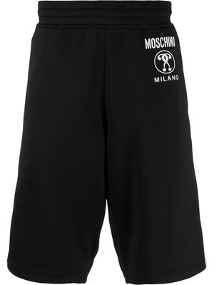 Moschino logo-print slip-on track shorts - Black