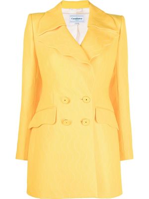 Casablanca wave-pattern double-breasted blazer - Yellow