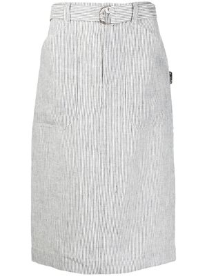 agnès b. pinstripe high-waisted skirt - White