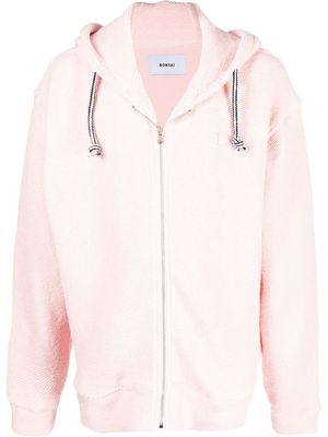 Bonsai drawstring zipped hoodie - Pink
