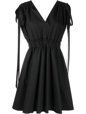 RED Valentino tied sleeves flared dress - Black