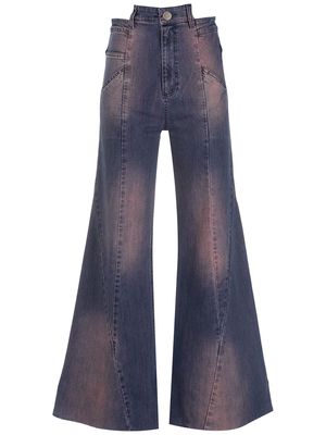 Andrea Bogosian Ultra-flare stonewash jeans - Purple