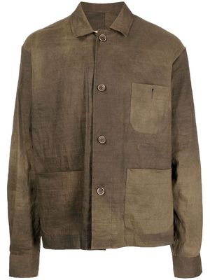 Uma Wang single-breasted linen shirt jacket - Brown