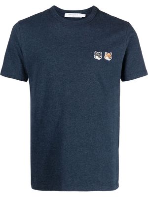 Maison Kitsuné fox-patch cotton T-shirt - Blue
