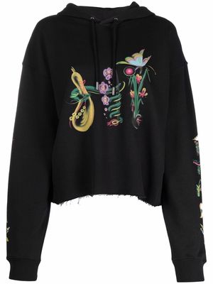 Opening Ceremony graphic-print cropped hoodie - Black