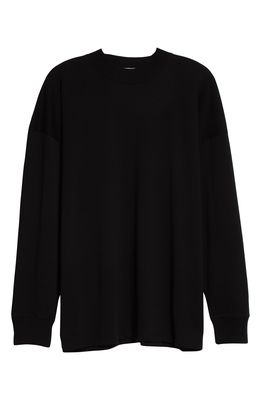 The Row Dolonas Long Sleeve Cotton Jersey Top in Black