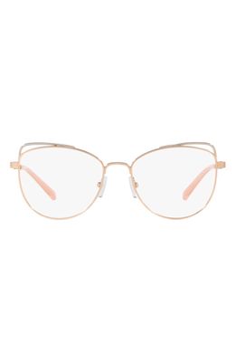 Michael Kors 53mm Cat Eye Optical Glasses in Rose Gold