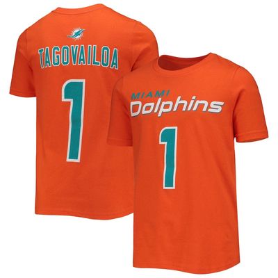 Outerstuff Youth Tua Tagovailoa Orange Miami Dolphins Mainliner Player Name & Number T-Shirt