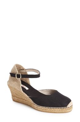 Toni Pons 'Caldes' Linen Wedge Sandal in Black