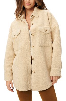 Good American Contour Faux Shearling Jacket in Tusk01