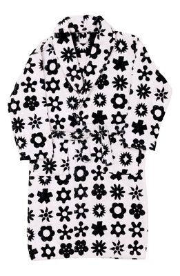 Dusen Dusen Flower Cotton Bathrobe in Black And White