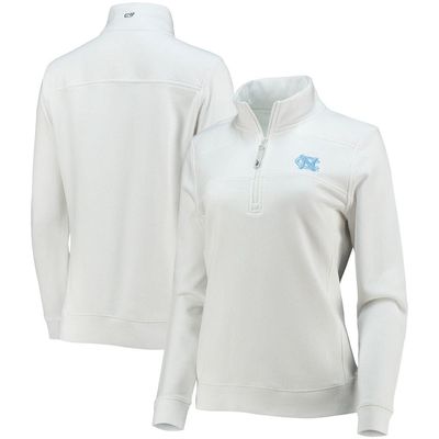 Women's Vineyard Vines White North Carolina Tar Heels Shep Shirt 2.0 Quarter-Zip Jacket