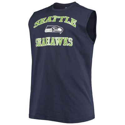 PROFILE Men's College Navy Seattle Seahawks Big & Tall Muscle Tank Top