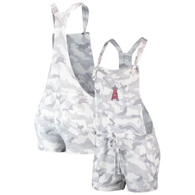 Women's Concepts Sport Gray Los Angeles Angels Camo Overall Romper