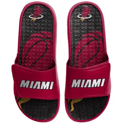 Youth FOCO Miami Heat Gel Slide Sandals in Maroon