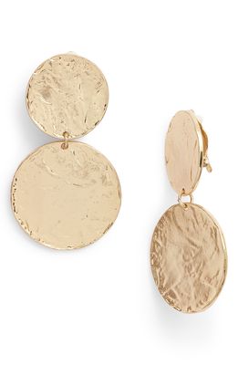Karine Sultan Aimee Large Disc Clip Earrings in Gold
