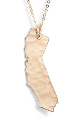 Nashelle State Pendant Necklace in Gold- California