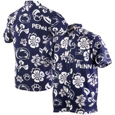 Men's Wes & Willy Navy Penn State Nittany Lions Floral Button-Up Shirt