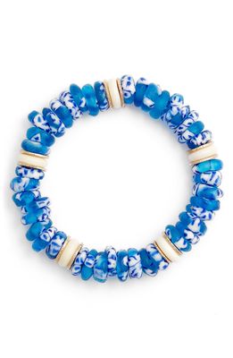 Akola Beaded Stretch Bracelet in Blue Multi