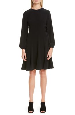 Co Blouson Long Sleeve A-Line Dress in Black