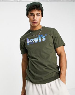 Levi's t-shirt with poster logo mountain print in green