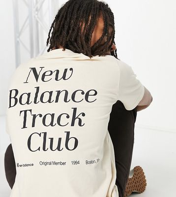 New Balance Track Club back print T-shirt in oatmeal-Neutral
