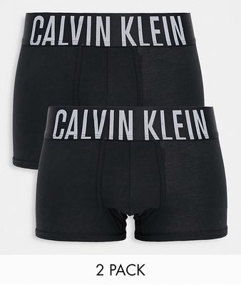 Calvin Klein 2 pack Cotton Stretch trunks in black