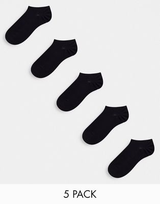 Monki 5-pack sneaker socks in black