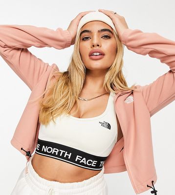The North Face Glacier full zip cropped fleece in pink Exclusive at ASOS