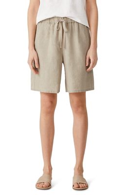 Eileen Fisher Drawstring Organic Linen Shorts in Undyed Natural