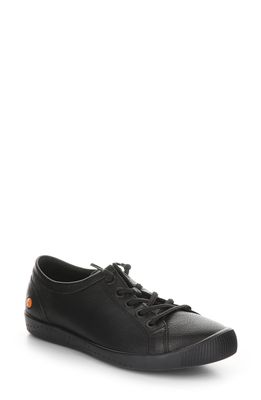 Softinos by Fly London Isla Distressed Sneaker in Black/Black/Black Leather
