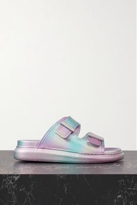 Alexander McQueen - Iridescent Rubber Exaggerated-sole Slides - Purple