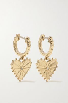Marlo Laz - Agape 14-karat Gold Diamond Hoop Earrings - one size