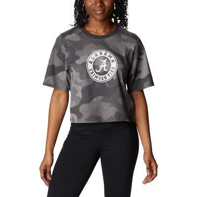 Women's Columbia Gray/Black Alabama Crimson Tide Park Camo Boxy T-Shirt