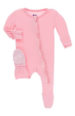 KicKee Pants Muffin Ruffle Fitted One-Piece Pajamas in Lotus
