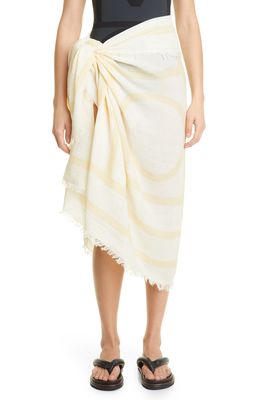 Toteme Monogram Organic Cotton Sarong Skirt in Sand Monogram