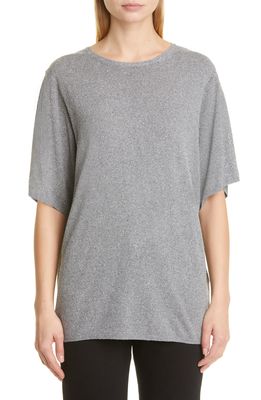 Toteme Oversize Silk T-Shirt in Steel