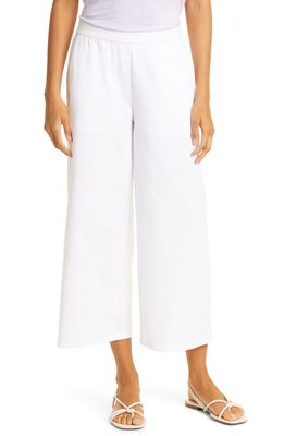 Eileen Fisher Crop Wide Leg Pants in White