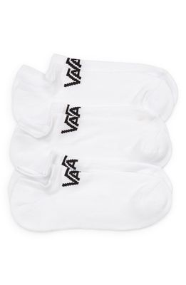 Vans Classic Kick 3-Pack No-Show Socks in White