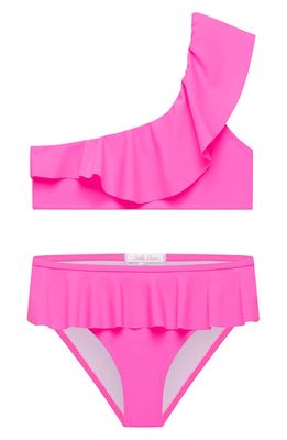 Stella Cove Kids' One-Shoulder Two-Piece Swimsuit in Pink