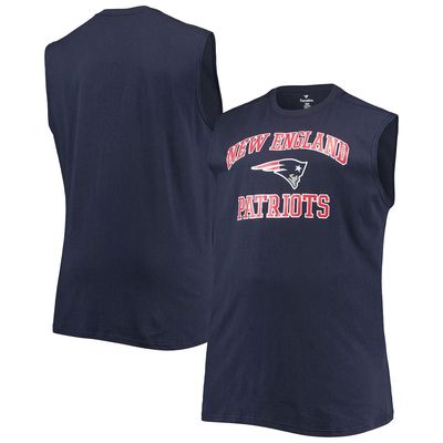 PROFILE Men's Navy New England Patriots Big & Tall Muscle Tank Top