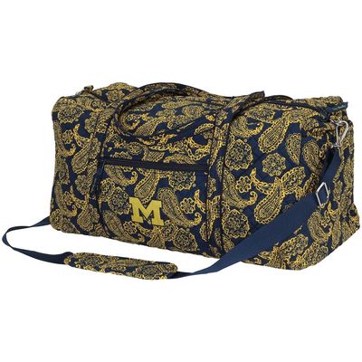 VERA BRADLEY Michigan Wolverines Bandana Travel Duffle Bag in Navy